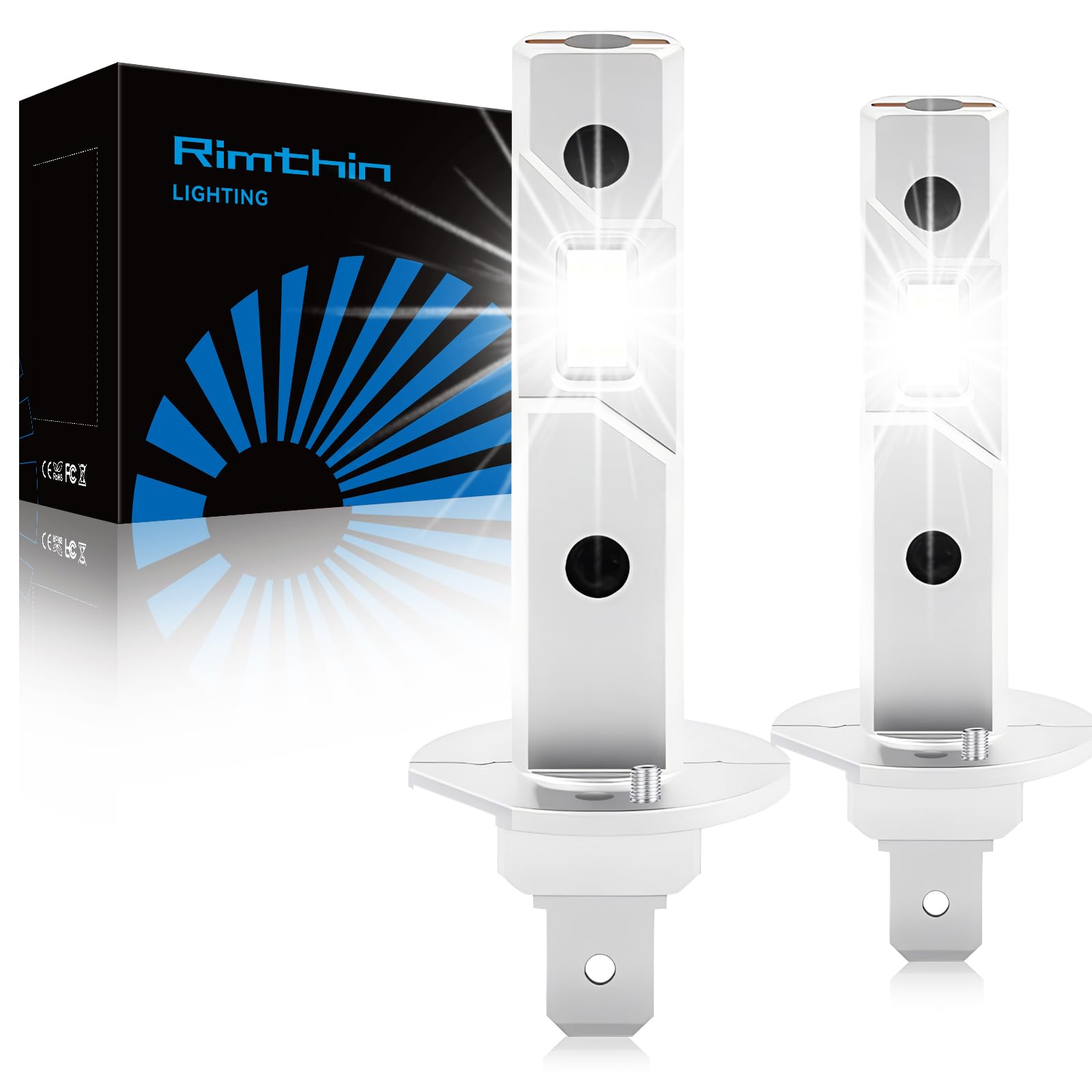 H1 Bulbs, 6000K Cool White, Super Bright Fog Bulbs, Easy Installation, Pack of 2