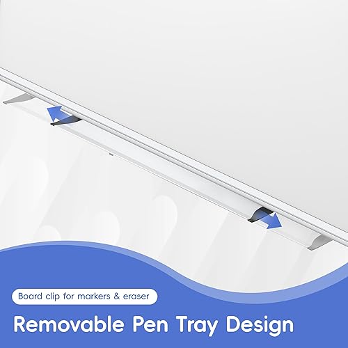 Miniatura 4 de VUSIGN Pizarra blanca magnética de borrado en seco para pared de 36 x 24 pulgadas, 1 borrador, 2 marcadores, 4 imanes, pizarra blanca con marco de