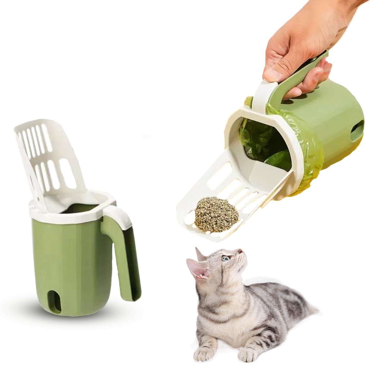 YellowCult Cat Litter Shovel with 20 Disposable Bags – All-in-One Portable Cat Litter Scooper with Built-in Bag Storage for Hygienic, Easy and Mess-Free Cat Poop Cleaning for Home Use-image-17