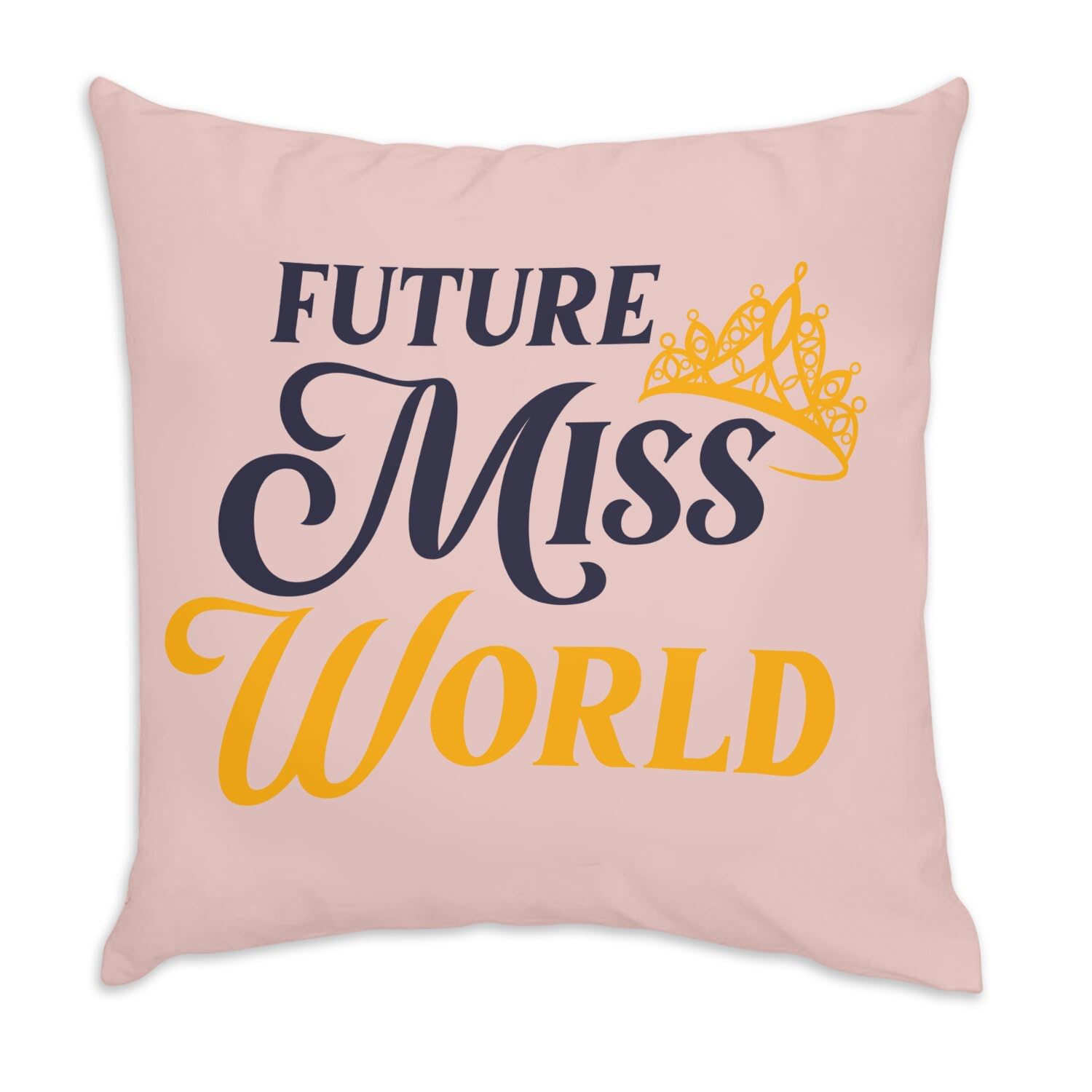 Coussin velours rose Future Miss World pour décorer la chambre de votre petite fille