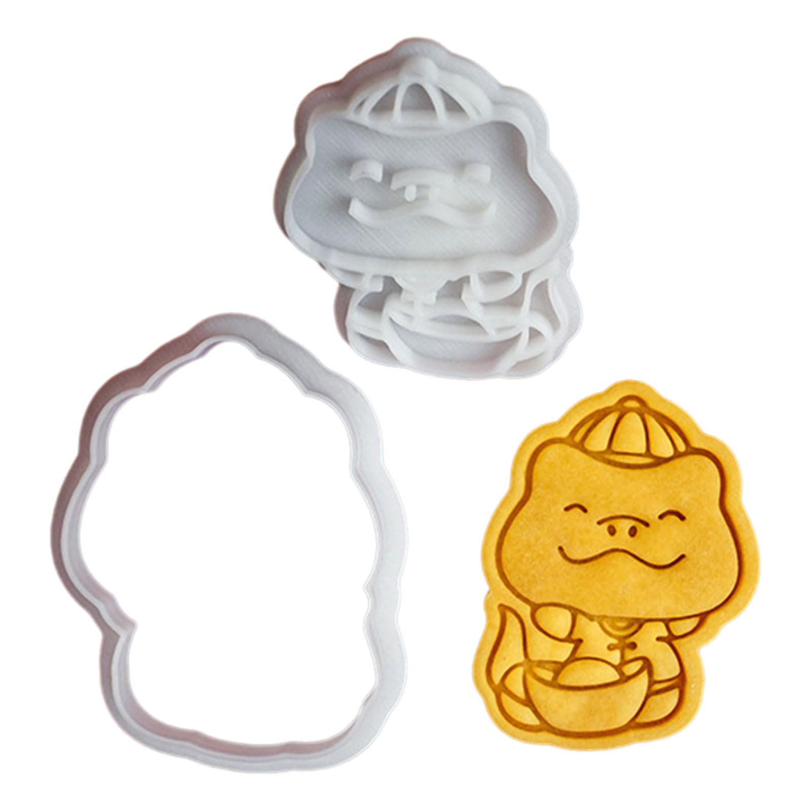 New Year Cartoon Snake Cookie Molds Delicate Snake Cookie Stamp Dessert Embossers for Family and Holiday Baking Cartoon Biscuits Molds