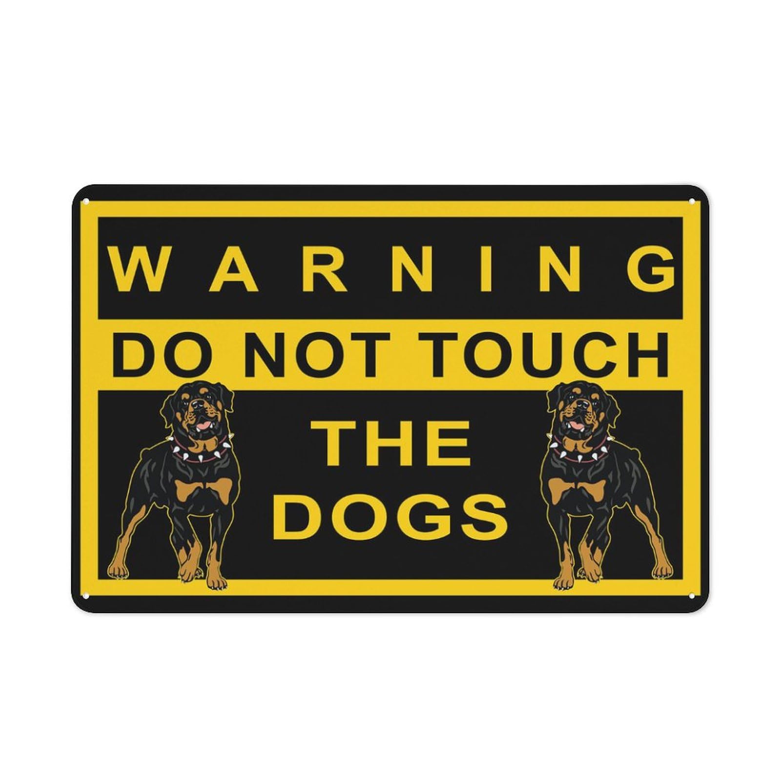 Warning Do Not Touch The Rottweilers Sign 12X8 Inch Tin Sign Great For Garden And Yard Wall Decor