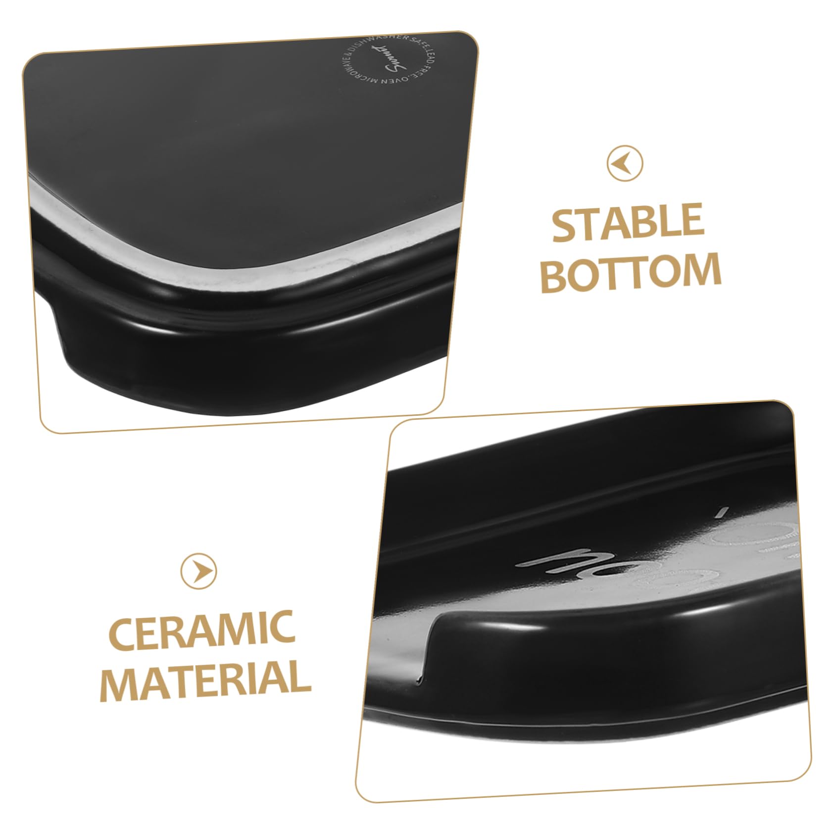 Reposacucharas y Fácil de Limpiar de Cerámica Negro Diseño Ahorrador de Espacio Elegante y Decorativo para Utensilios de Cocina