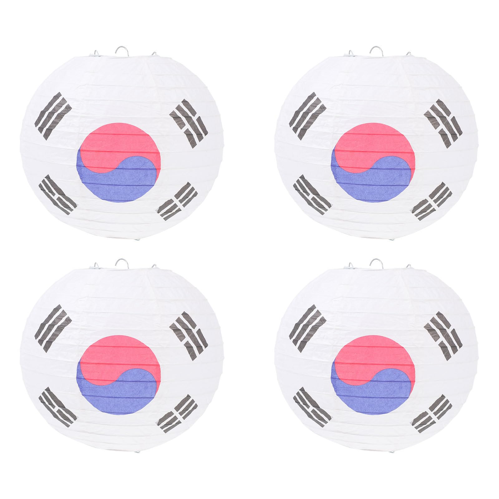 PRETYZOOM Korean Style Festival Decorative Lanterns 8-Pack Paper Lanterns for Indoor Outdoor Party Restaurant Hanging Lighting 15.7X7.9 Inches