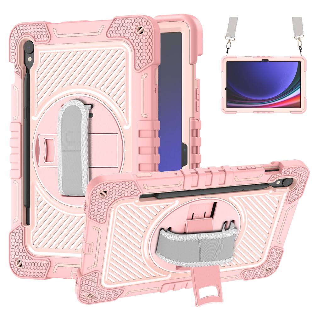 Coque Tab S9FE antichoc or rose : protégez votre tablette SM-X710 des chutes
