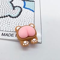 Vista 2 de 4 piezas de divertidos soportes para cubierta de imán de pintura de diamante, con forma de extremo de animal en punto de cruz, cubierta magnética