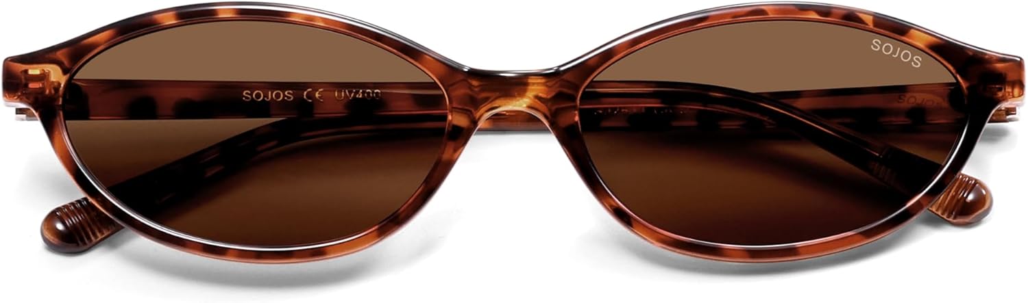 SOJOS TR90 Ultra Light Flexible Sunglasses for Women Retro Oval Polarized Cat Eye Vintage Shades UV400 Protection Comfort Fit - Image 5