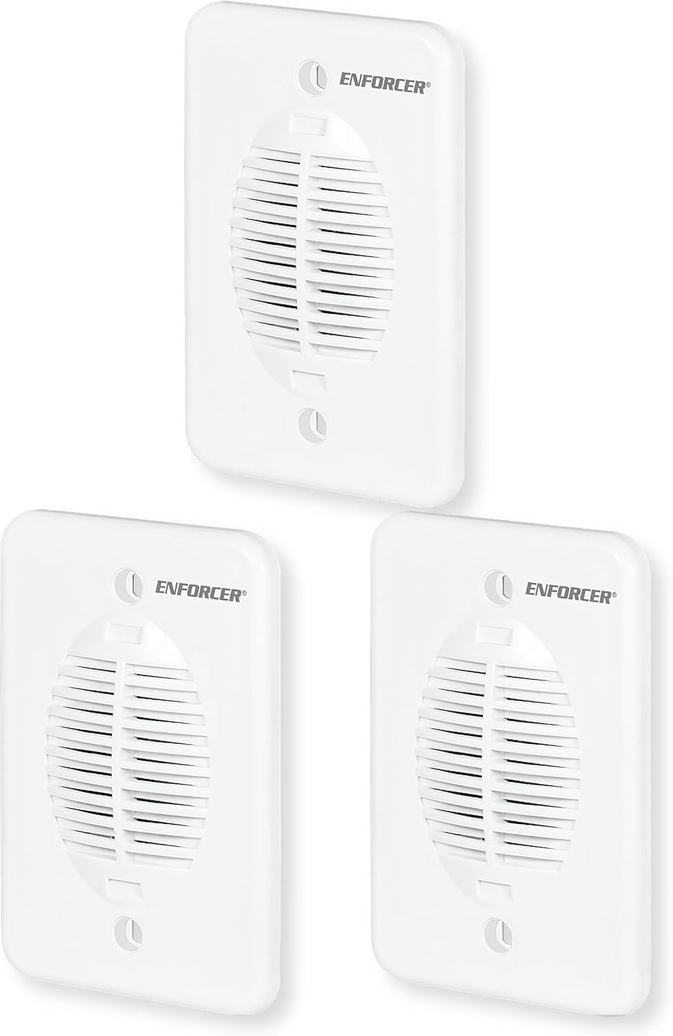 Seco-Larm SH-532BQ Pack of 3 Flush-Mount Multi-Tone Chimes, White Plastic Case, 3 Selectable Chimes, 80~88 dB Adjustable Sound Level, 12~24 VDC Operating Voltage, 130mA@12VDC Current Draw