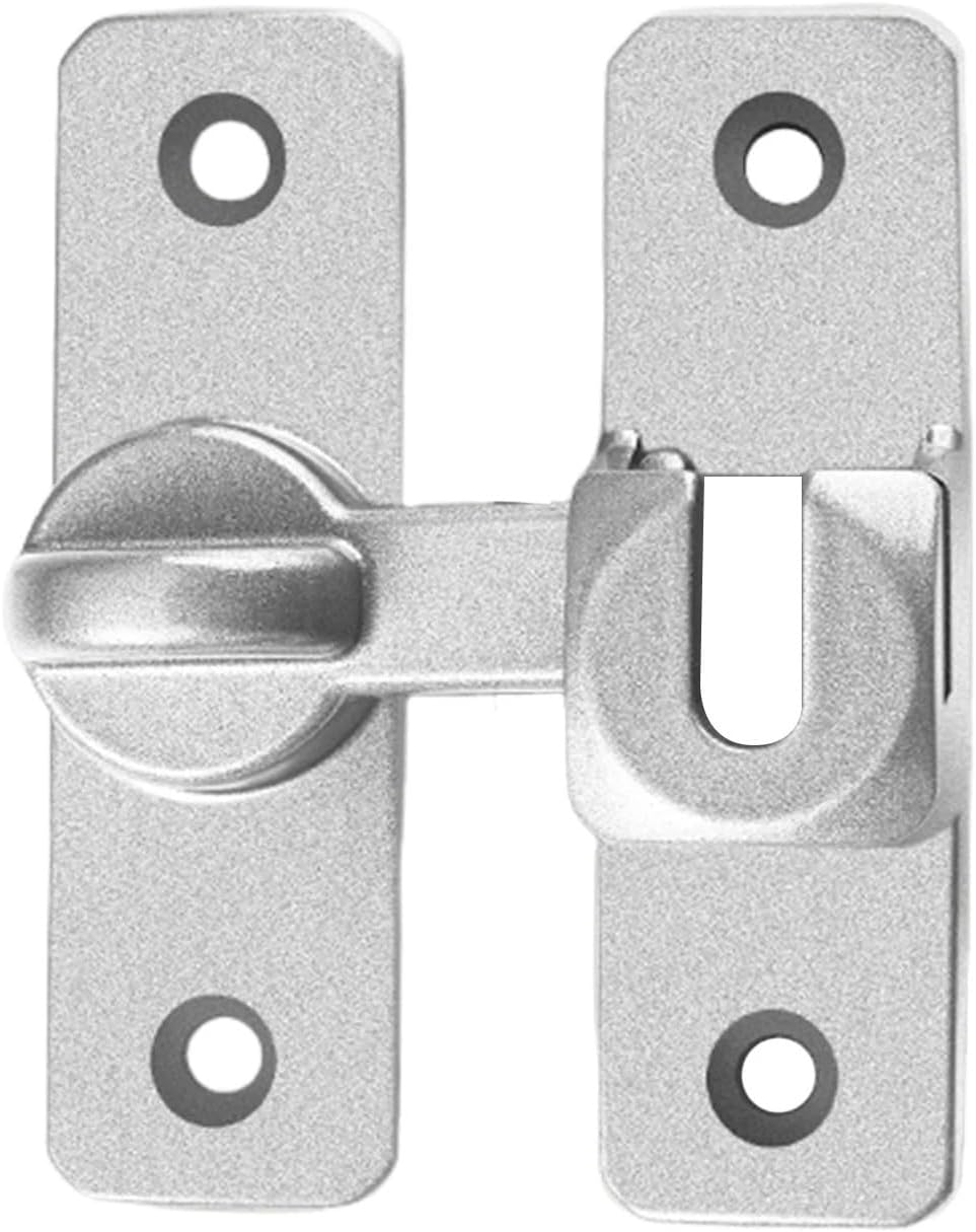 5 PCS Safety Door Lock Catch No Punching Durable Barn Hardware Latch for Window Cabinet Fitting Room(Silver,2 inch)