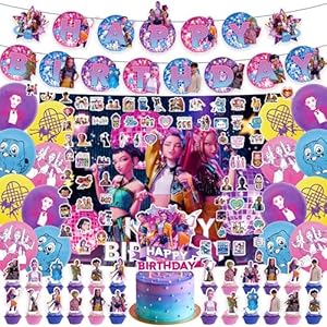 Juego de 127 piezas de decoraciones de cumpleaños de cazadores de demonios, el juego de suministros para fiesta incluye pancarta