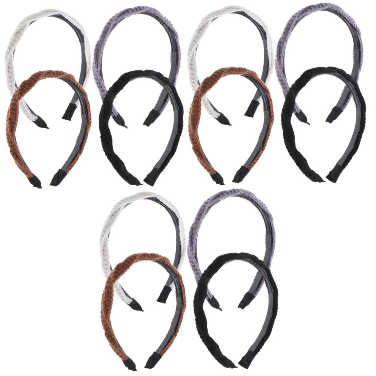 FRCOLOR 12pezzi Fascia Intrecciata Per Donne Di Cerchietti Eleganti Neutri Accessori Moda Per Acconciature Leggera e Antiscivolo Perfetta Per Ogni Occasione