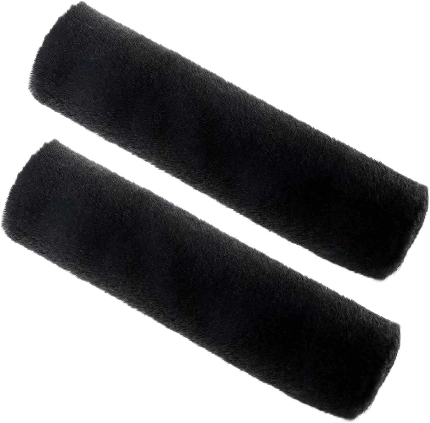 SUBANG 2 Pieces Universal Car Seat Belt Covers Soft Faux Sheepskin Shoulder Pads, Black