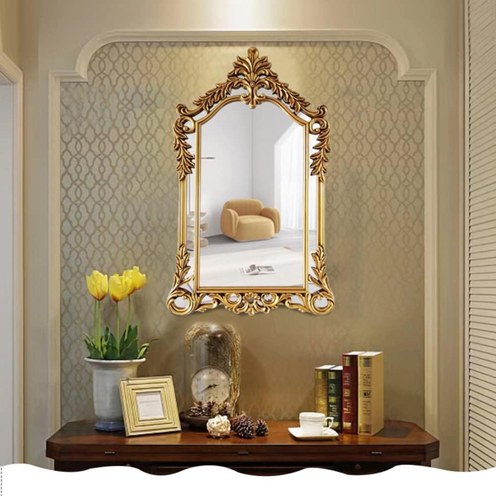 Vintage Wall Mirror Large, Antique Gold Ornate Baroque Frame Mirror, European Antique Looking, French Style Hanging Mirror for Vanity, Bathroom, 47''X30''