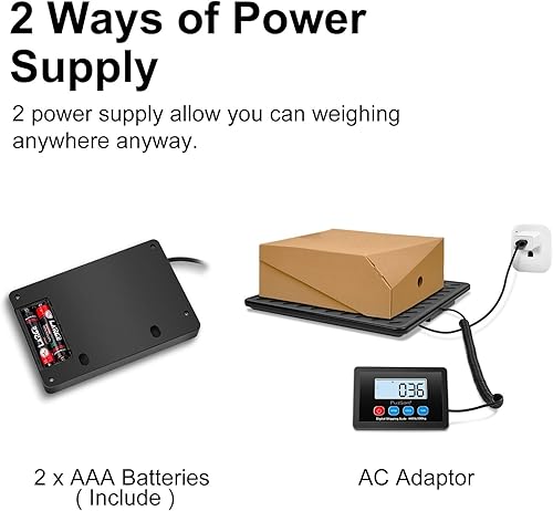 Miniatura 5 de Fuzion Báscula de envío, báscula postal digital de alta precisión de 440 libras x 0.35 oz, plataforma de acero de aleación duradera, báscula