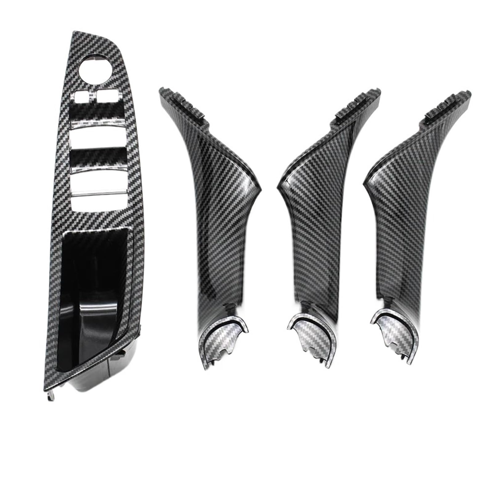 LVXVMOZEOK Interior Door Handle Armrest for 5 Series for F10 for F11 for 520i for 523i for 525i for 528i for 530i LHD Interior Door Recessed Panel Pull(LHD Carbonfiber Set)