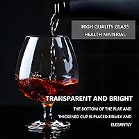 Vista 2 de Juego de 4 Vasos de Whisky, Vaso de Bourbon, Vasos Old Fashioned, Copa de Vino de Tallo Corto de 11.5 Oz para Licores, Vodka, Whisky Escocés, Coñac