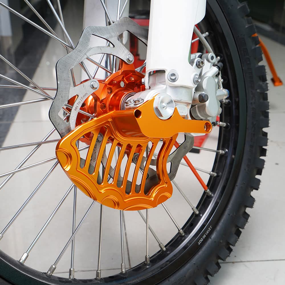 NICECNC Protezione Del Disco Del Freno Anteriore Arancione Compatible with 125-450 XC XCF SX SXF 2015,125-500 SX SXF XC XCF EXC EXCF XCW TPI SD 6D 2016-2023,See Fitment