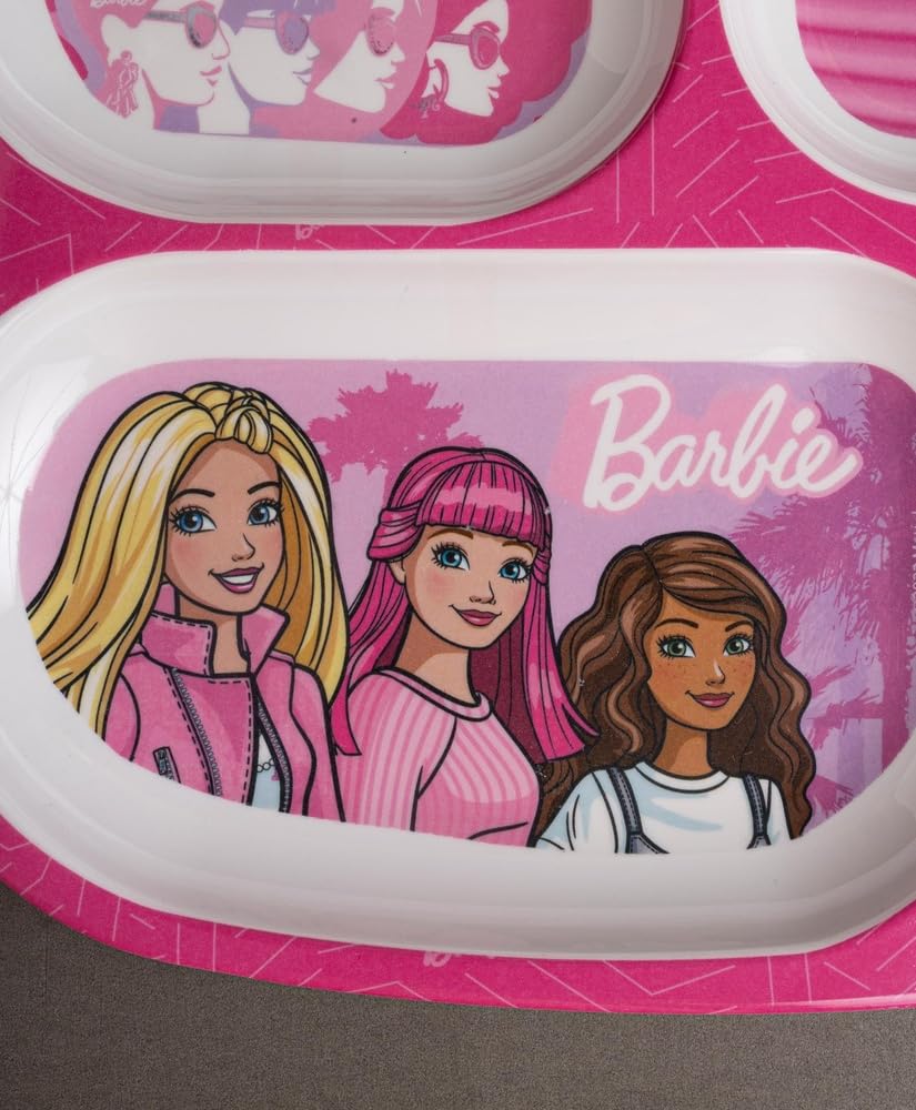 Superware Melamine 4 Section Plate Barbie Wispy Forest Kids Dinnerware Durable Child Friendly Compartment Meal Tray-image-6