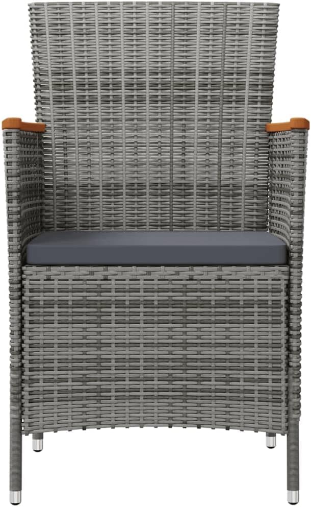 Patio Dining Chairs 2 pcs,Outdoor Couch,Modern Style Chair, Outdoor Patio Furniture,Kitchen Chairs,Bedroom Reading Chair, Lounge Chairs,for Living Room,Office,Garden, Poly Rattan Gray