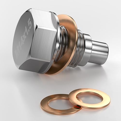 Tapón de drenaje de aceite M14 x 0.059 pulgadas, tapón de drenaje magnético de sumidero, tapón de drenaje de acero inoxidable para Ford Honda,