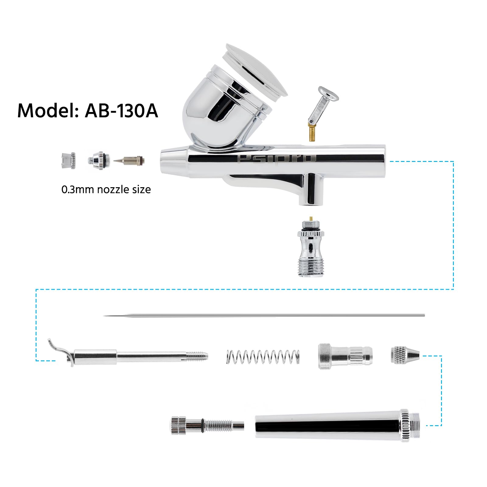 Kit per aerografo con compressore – Aerografo a doppia azione da 0,3