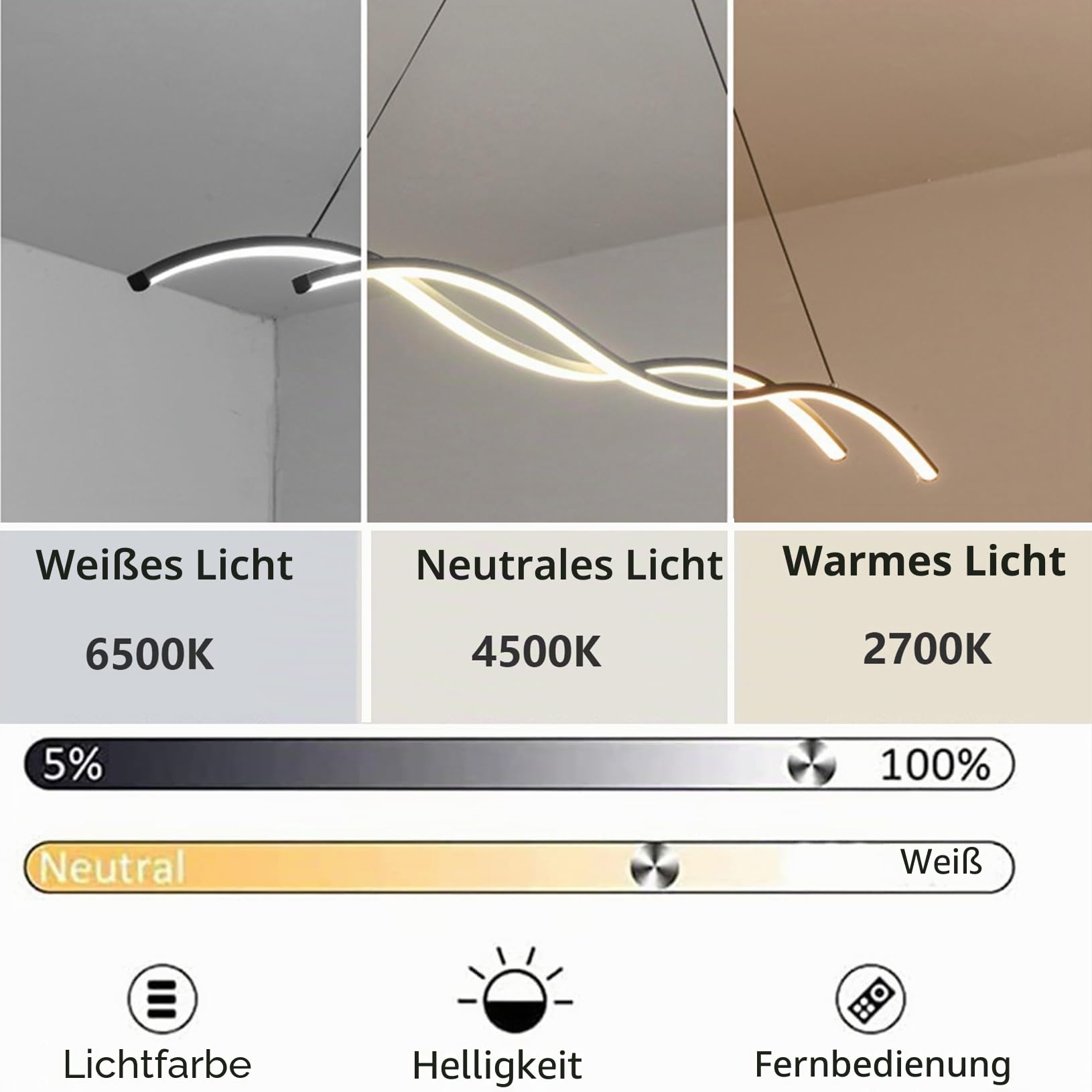 Bellastein Moderne LED pendelleuchte esszimmer dimmbar hängelampe esstisch schwarz, Wohnzimmer Küche Hängend Lampe Moderne Kreative Designer Kronleuchter Büro Leuchten Deckenleuchte (Schwarz, L90cm)
