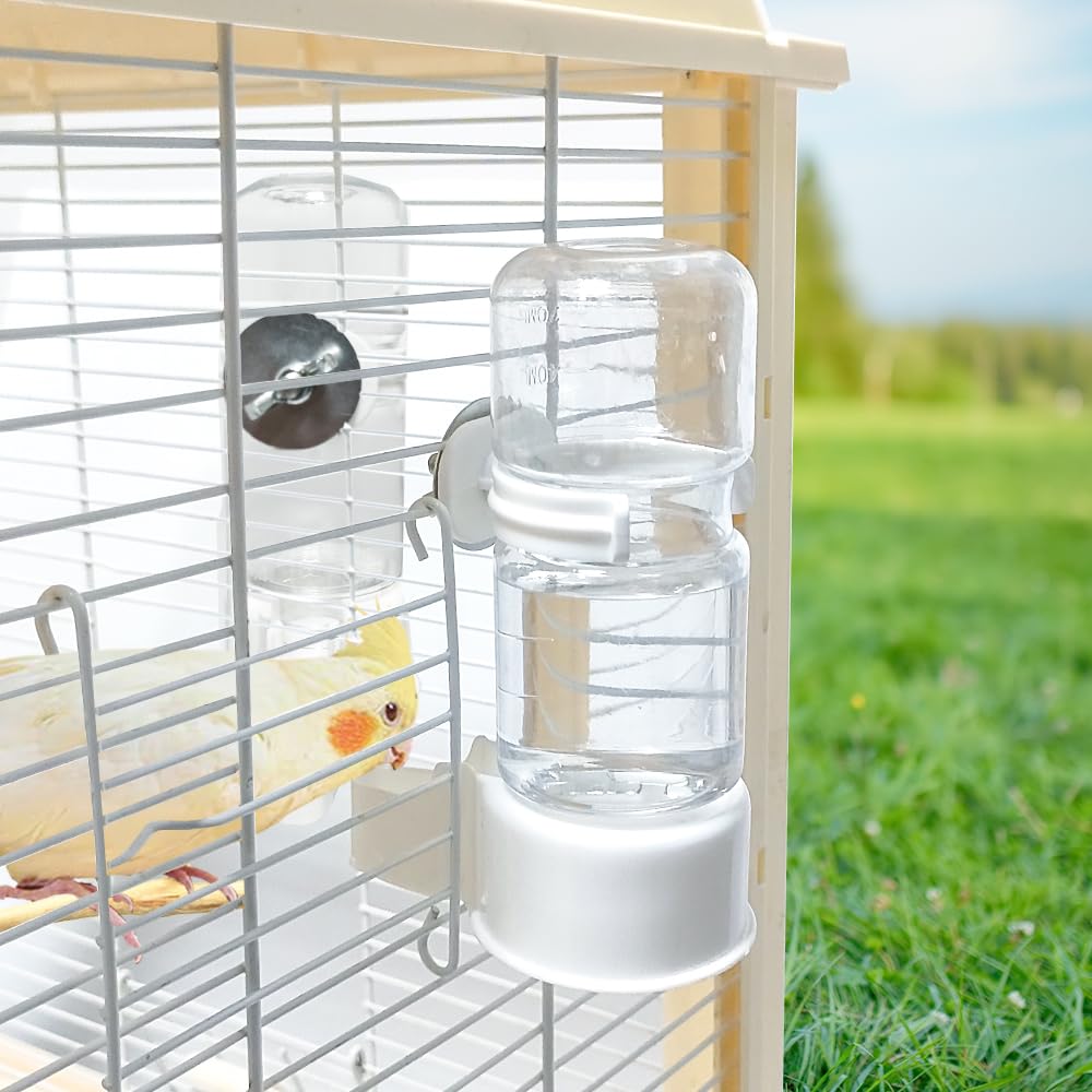 2 comederos automáticos de agua para mascotas, dispensador de agua para jaula, dispensador de agua automático suspendido para jaula de pájaros, comederos para periquitos, periquitos,