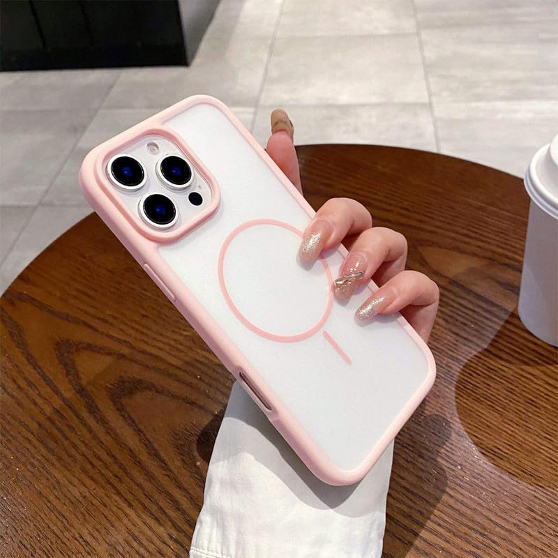 Image of ZR018 for iPhone 15 Pro Back Case Cover | Soft Matte | Slim Fit | Camera Protection | Shockproof TPU Case - Pink