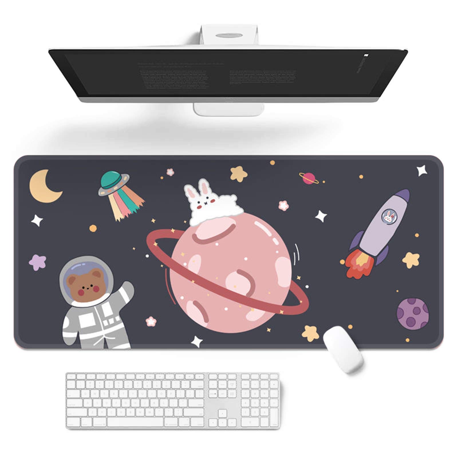 MAKINGTEC Kawaii Desk Mat,Cute Mouse Pad,Large Gaming Desk Mouse mat Cartoons Keyboard Pad,Laptop Desk Mat for Gaming, Writing, or Home Office Work 32 x 12 in