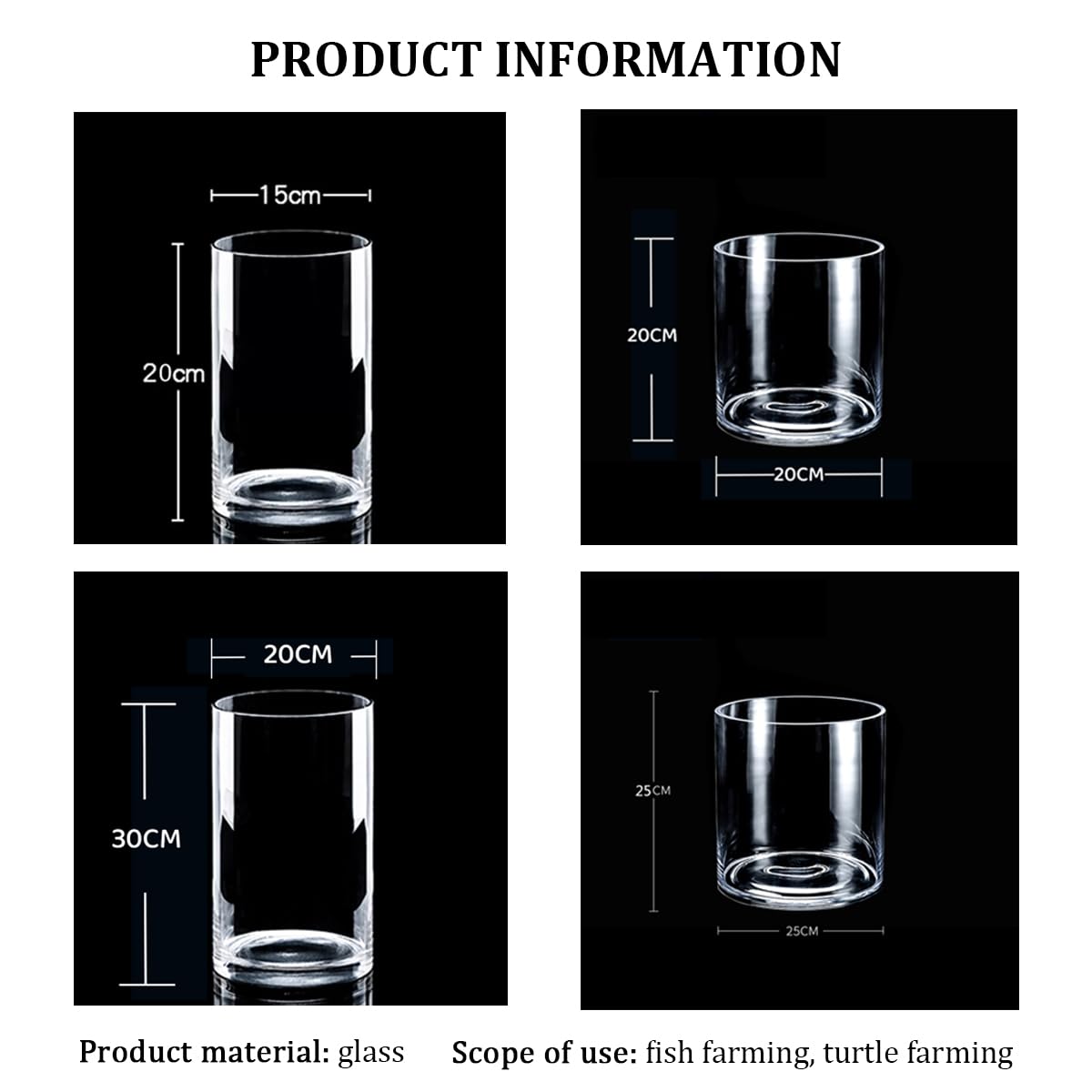 Amazon.co.jp: 透明な円柱水槽、卓上またはデスクトップ