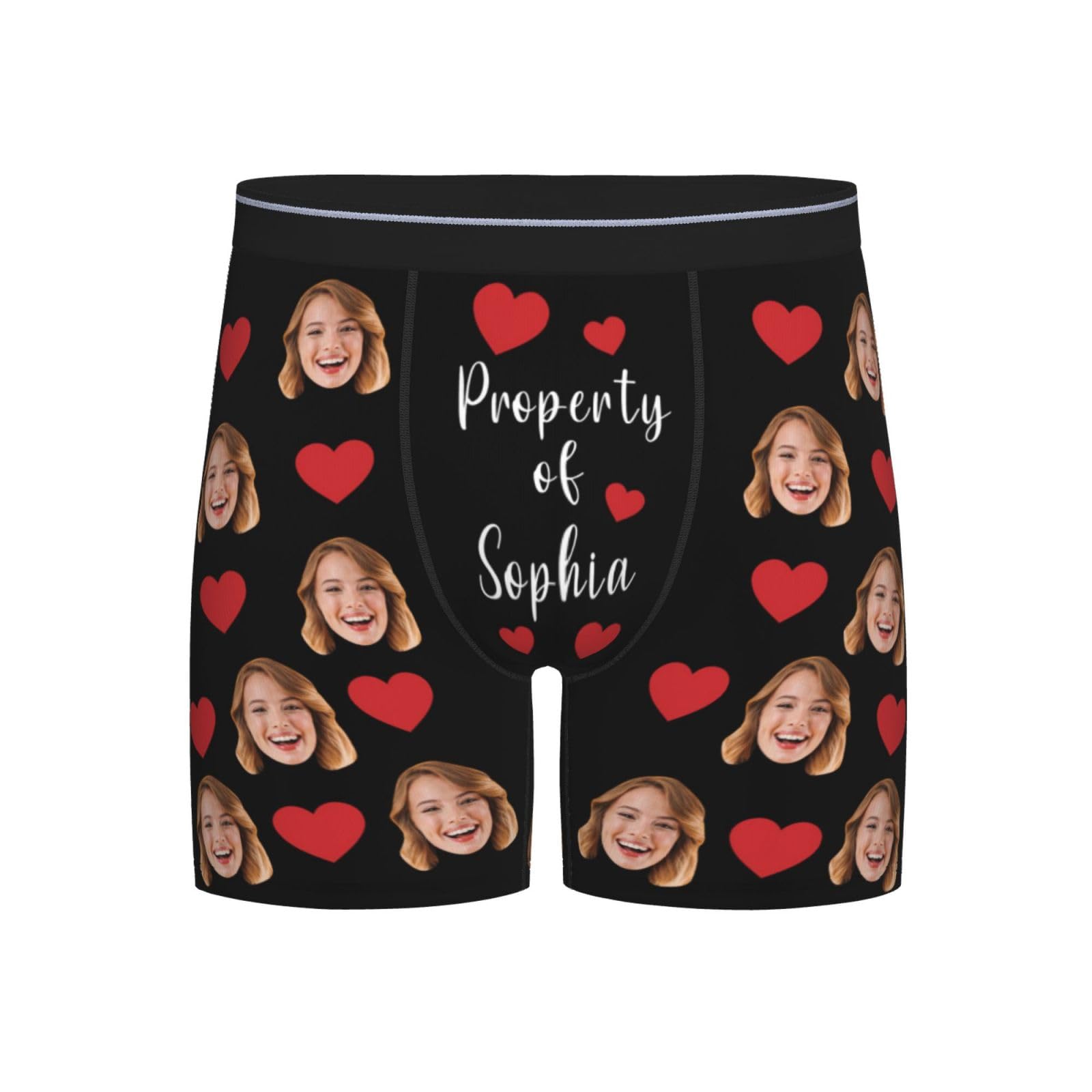 ADEDIYPersonalized Men's Boxer Briefs Custom Funny Face Underwear Customized Boxers with Photo Gifts for Boyfriend Husband Him, X-Large