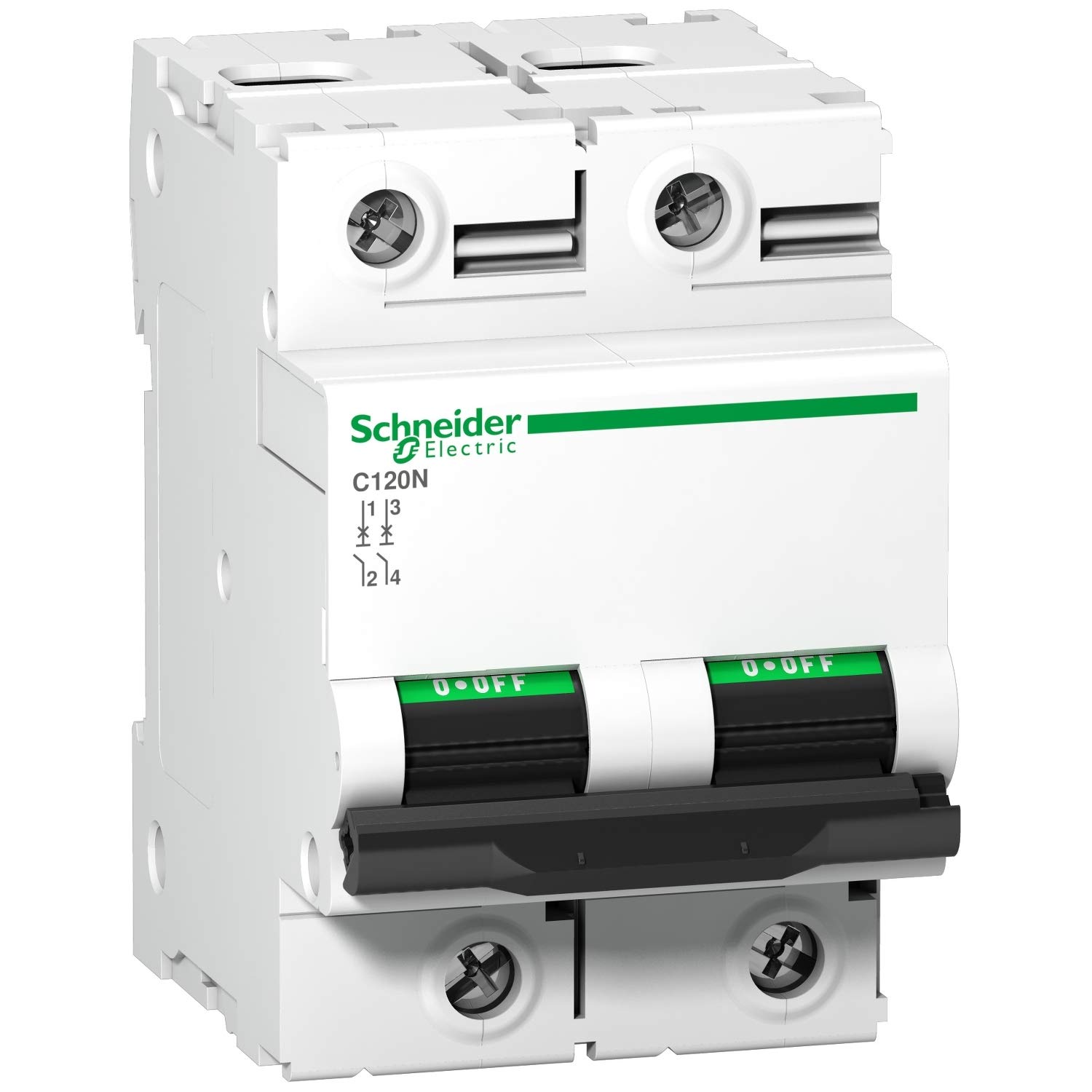 Schneider Electric A9N18361 Interruptor Automático Magnetotérmico C120N, 2P, 80A, curva C