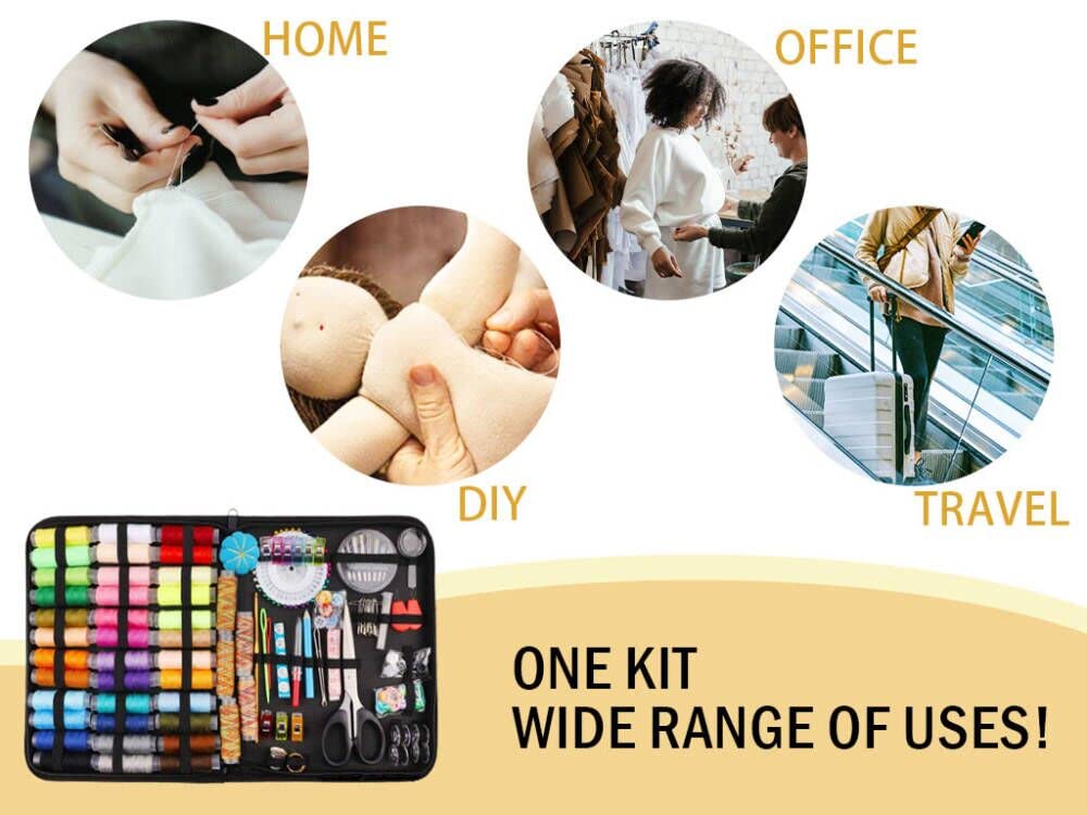 Kit Da Cucito Completo Hitopin – 200 Pezzi Di Accessori In Pratica Borsa Portatile Per Viaggi E Riparazioni Di Emergenza - 5