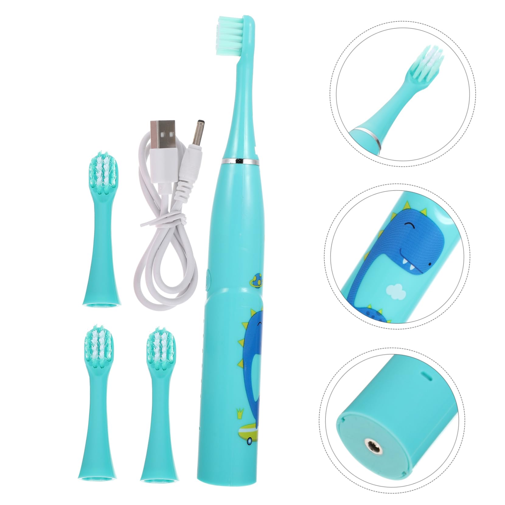 Gatuida 3sets Spazzolini Elettrici Per Ragazzo Ragazza Design Cartoon e Portatile Accessorio Per La Pulizia Dei Denti Domestico Facile Da Usare Per Ragazzi e Ragazze