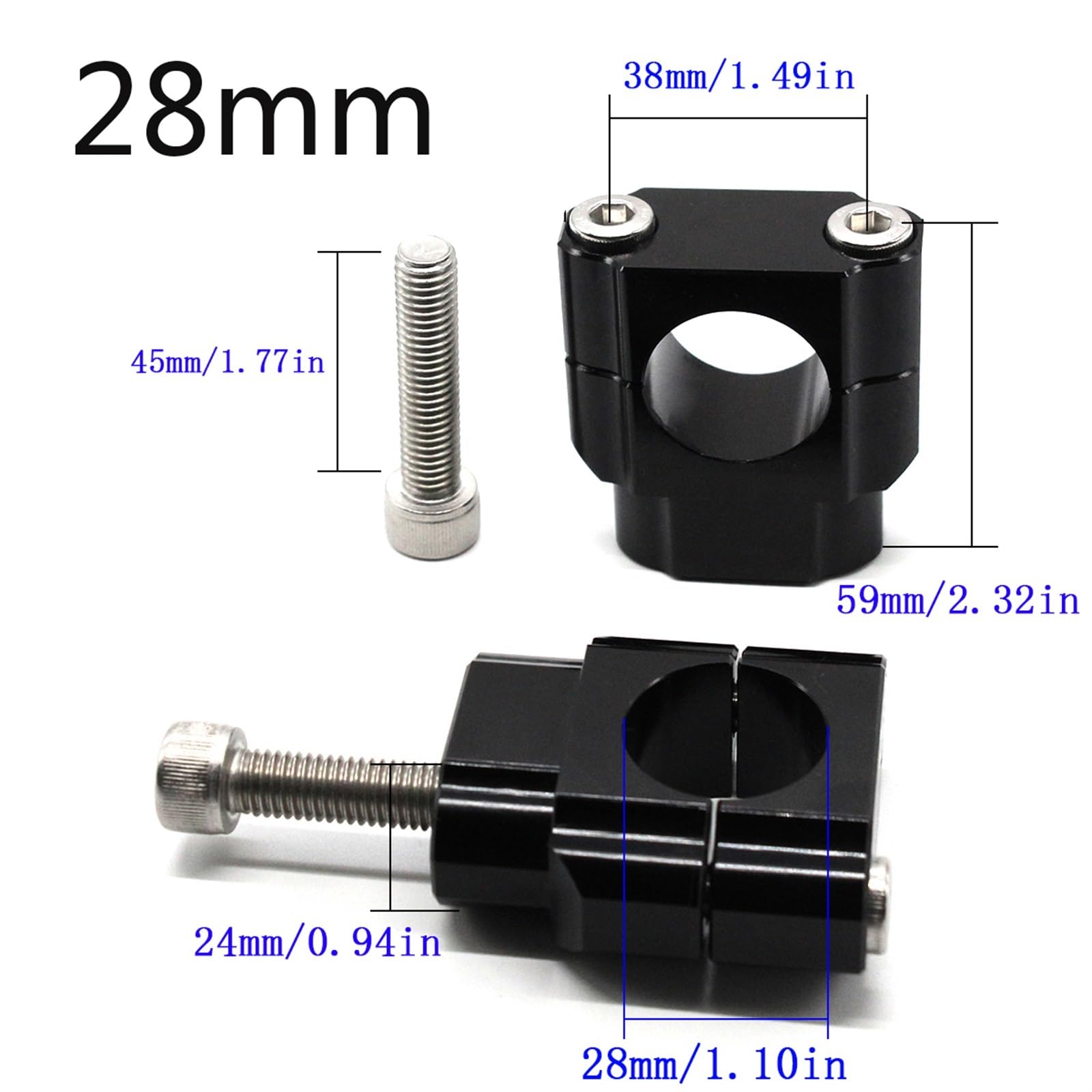 Manubrio Motocicletta Riser Per CR125 Per CRF250R Per CRF250X Per CRF450L Per CRF450L Riser Manubrio Moto 22mm 28mm Riser Moto (Size : 28mm Red)