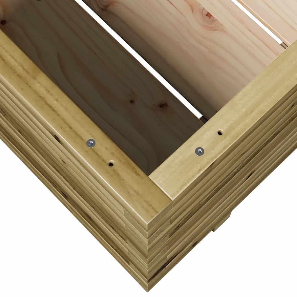 Macetero de madera de pino tratado a presión, 90 x 60 x 49,5 cm, bancal resistente con drenaje para jardín, balcón, terraza, interior y exterior, gran jardinera con almacenamiento de agua y