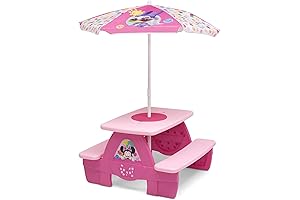 Mesa para niñas: Mesa de picnic Delta Minnie Mouse con paraguas