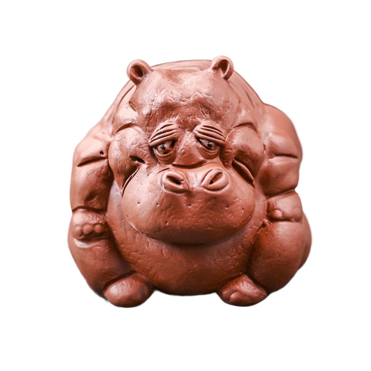 AOTTSD Purple Sand Hippopotamus Statue, Tea Pet Mini Sculpture