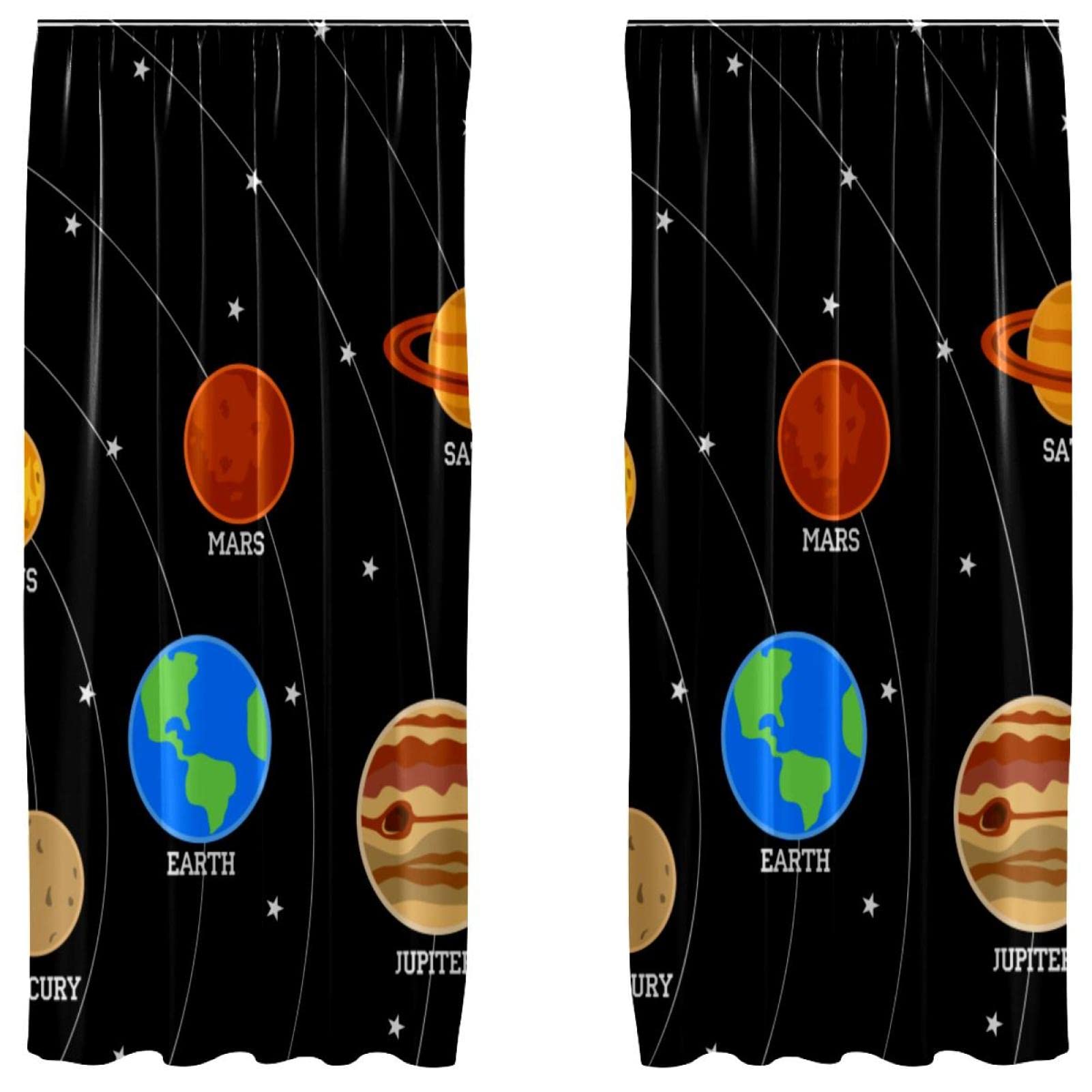 Cortinas opacas de microfibra con diseño de cielo estrellado para habitación infantil