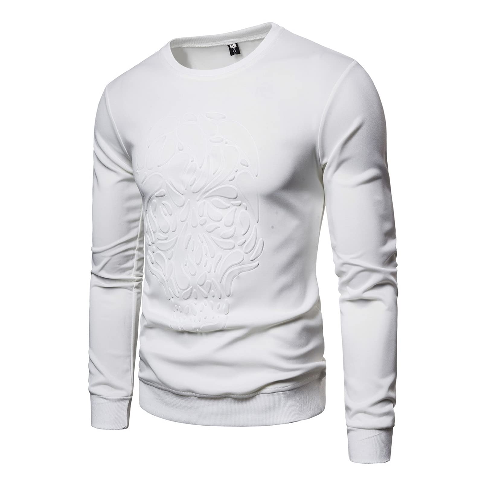 GTHTTTMen's Crew Neck Sweaters Graphic Tees Long-Sleeve Pullover Space Cotton Solid Color Thicken Autumn Winter T-Shirts