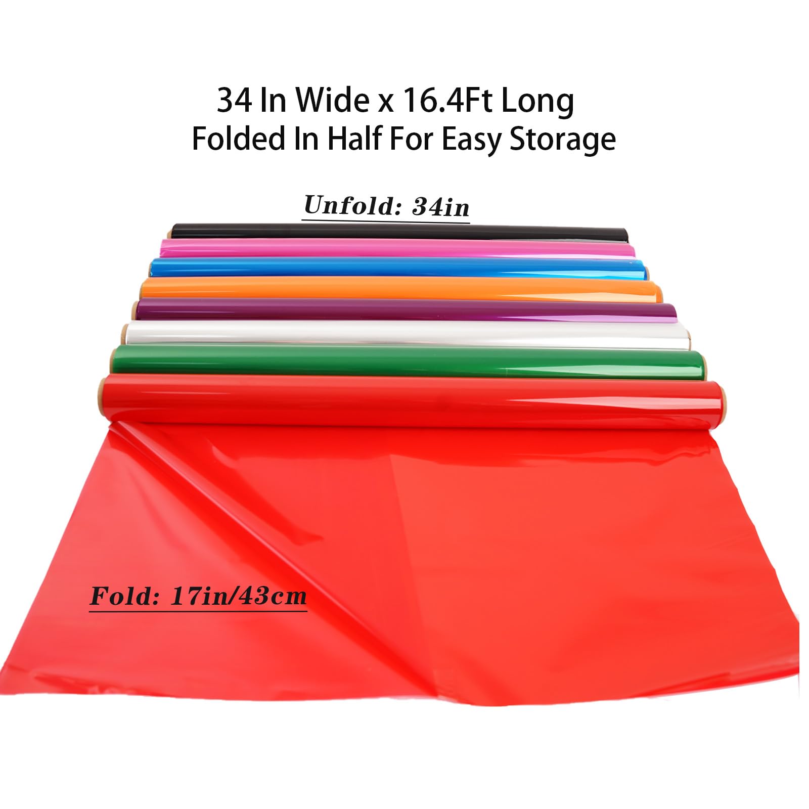 CMFYHM 8 Rollen farbige Zellophanfolie (86,4 cm x 5 m x 8 Farben), extra breite Zellophanrolle, transparente Farbe, Zellophan, Geschenkverpackung für Geschenkkörbe, Blumen, Bastelarbeiten, Babypartys