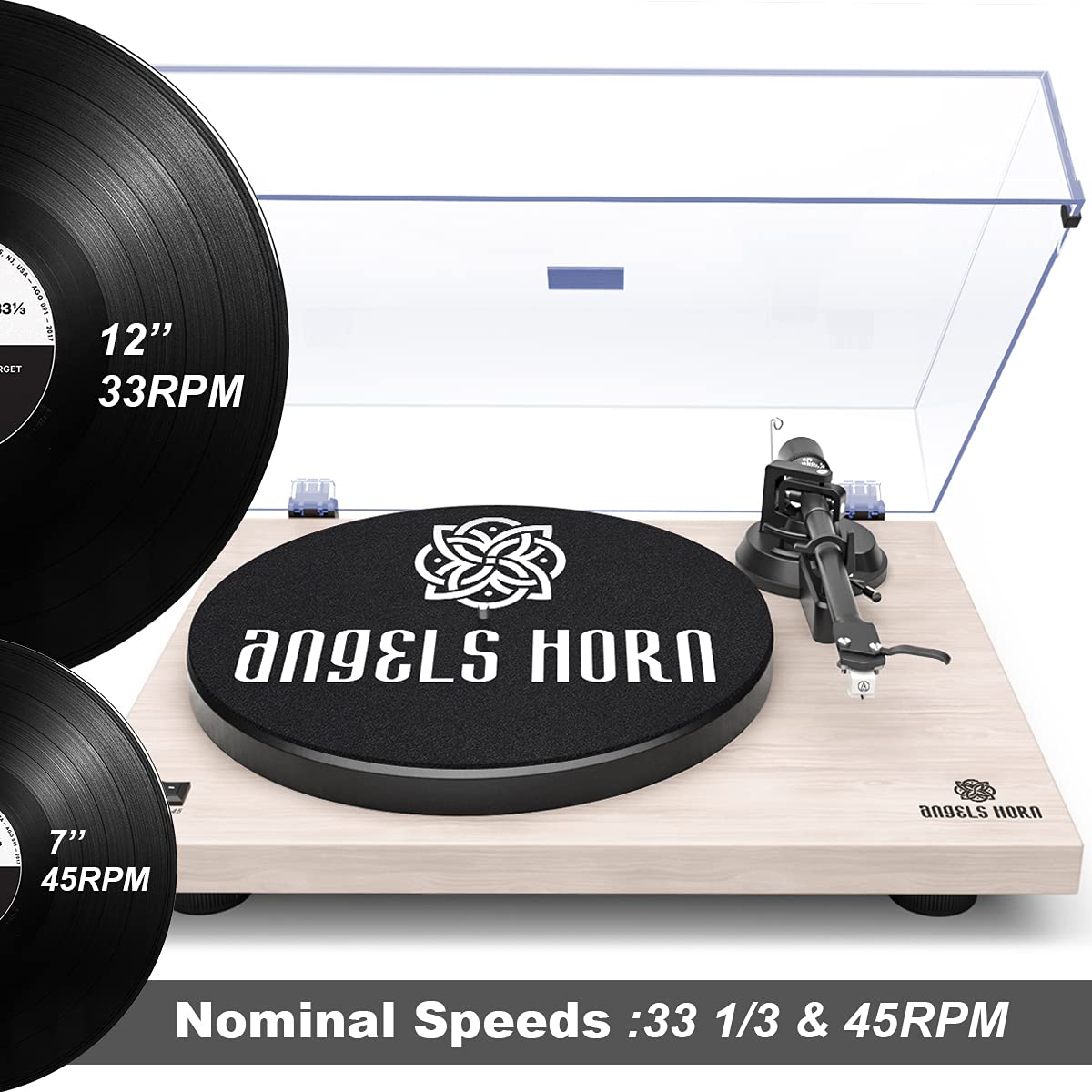 32/mo Finance Vinyl Record Player, ANGELS HORN Turntables for Vinyl