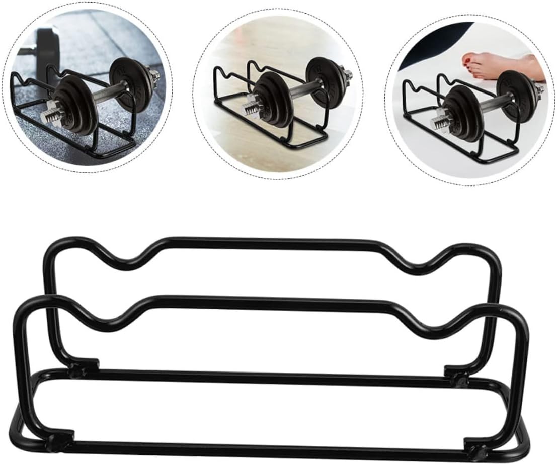 HEMOTON 2PCS Iron Dumbbell Stand Rack Adjustable Weightlifting Holder for Fitness Equipment Compact Design for Home Gym and Strength Training