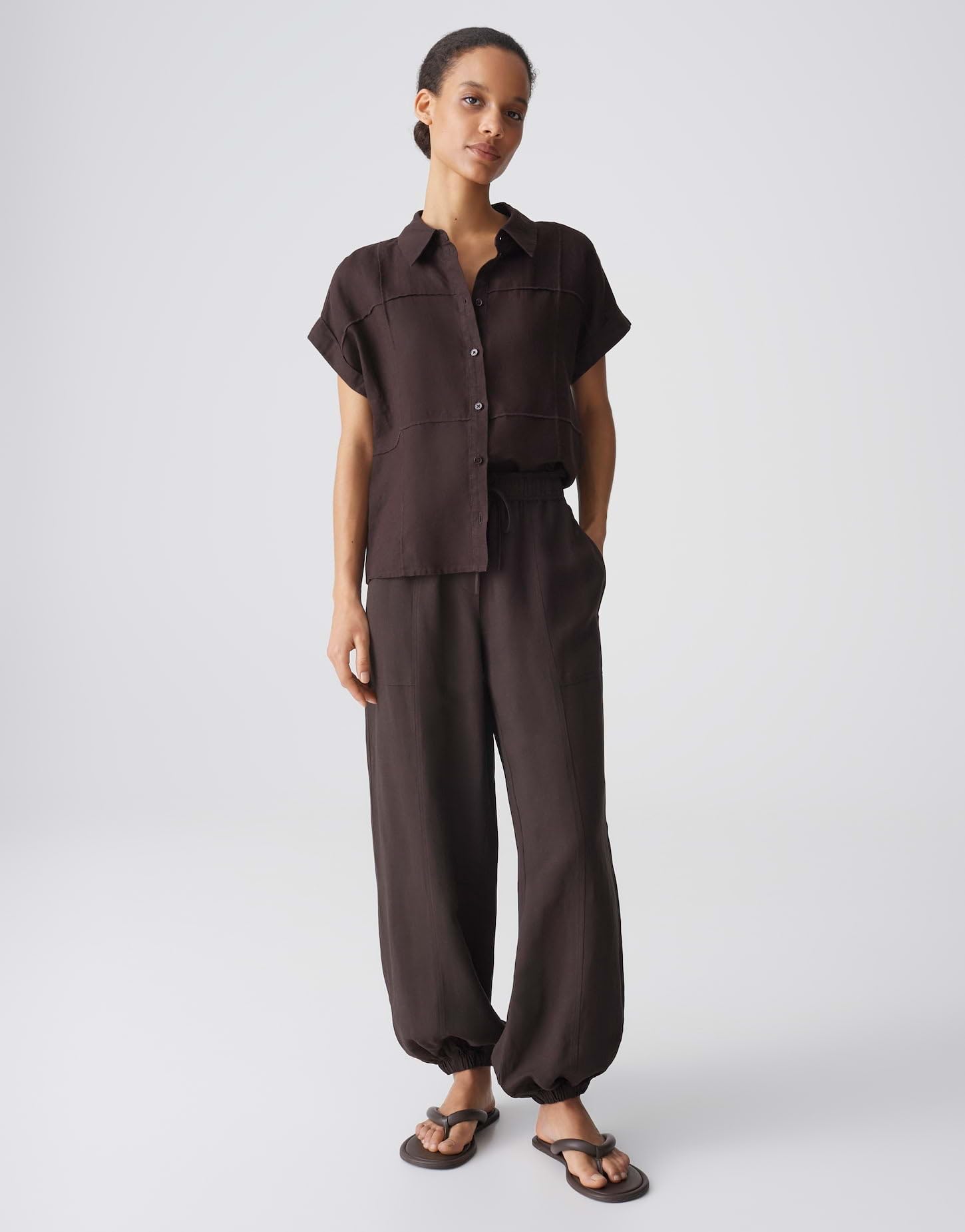 OPUS Damen Jogpants | MYHA Oasis Relaxed City Pants aus Viskose Leinen Mix