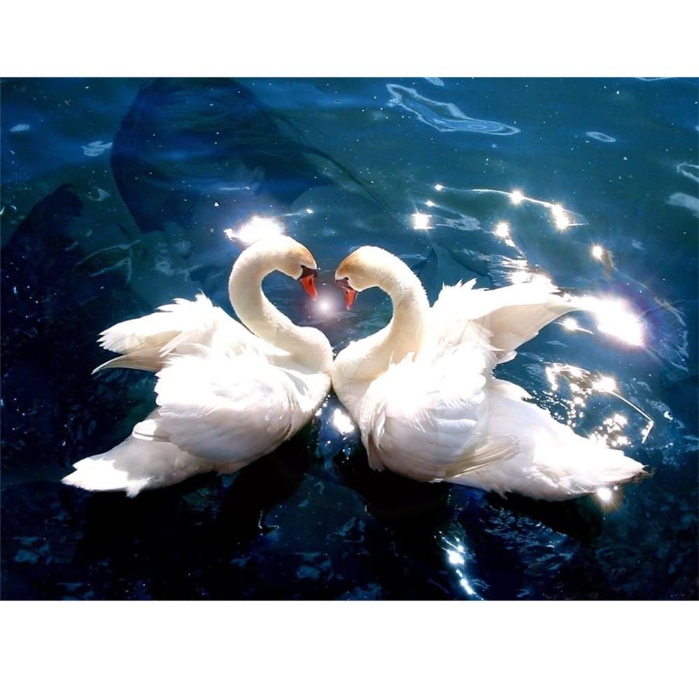 Kit de peinture diamant 5D Le lac des cygnes grand format 50x120cm pour broderie strass