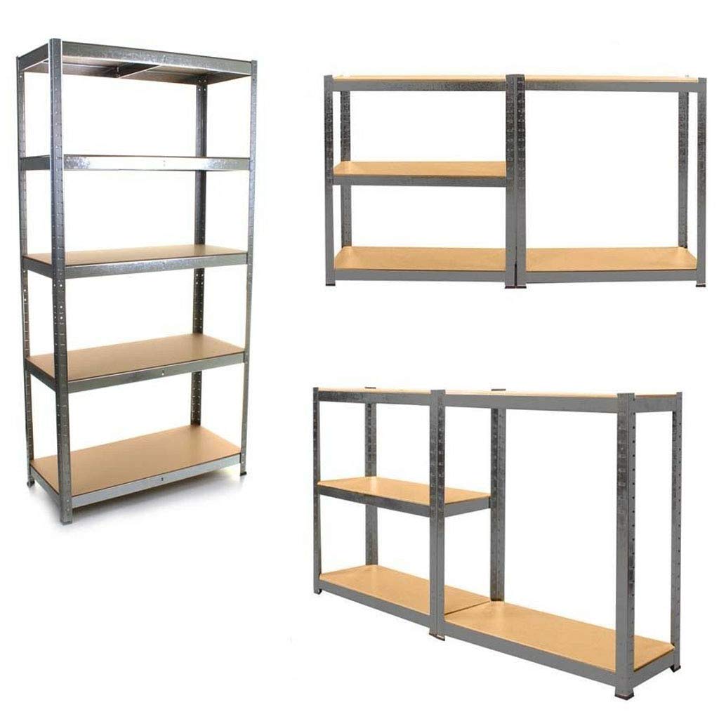 Lucn Lagerregal Schwerlastregal Steckregal Werkbank Keller Werkstattregal, bis 875 kg Traglast, 200x100x50cm, Verzinkt