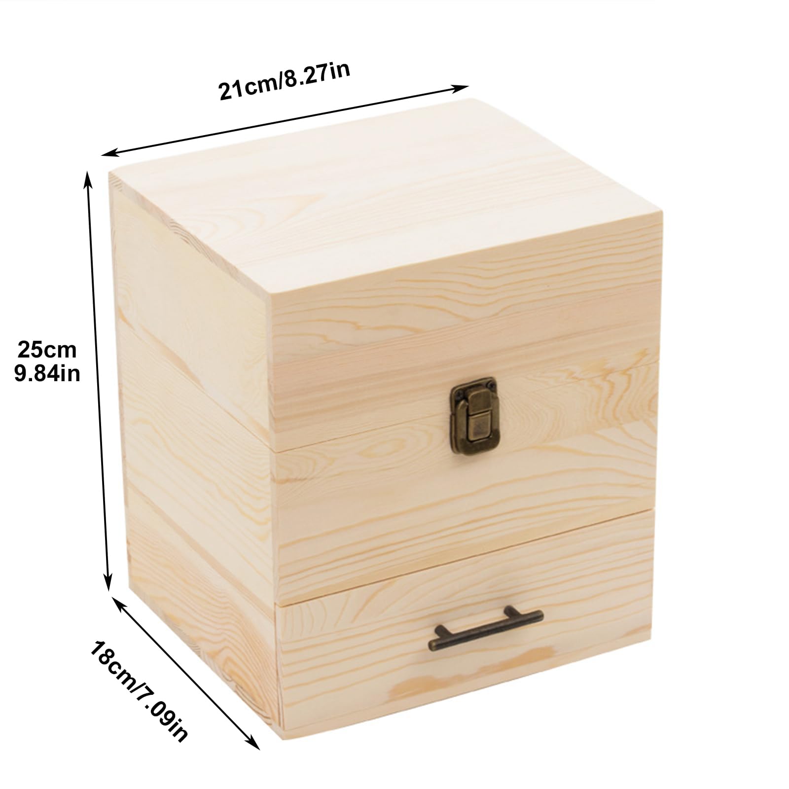 Rose Flower Caja de Almacenaje de Madera de Aceites Esenciales y Aromaterapia Contiene de 5 a 15 ml de Aceites Esenciales para Perfumes, Cosméticos, Joyas Esmaltes de Uñas Minerales 59 Ranuras