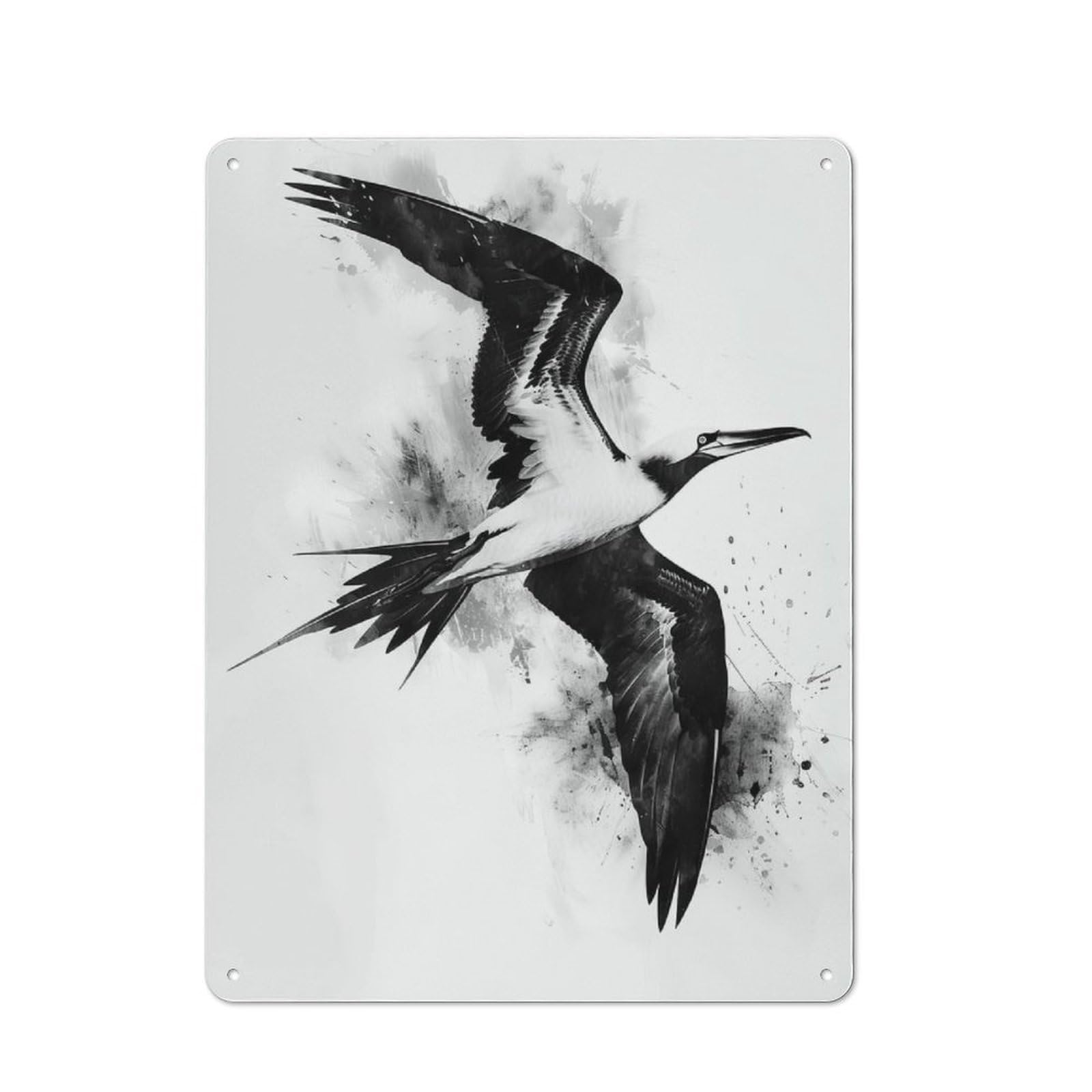 Frigate Bird Watercolor Retro Metal Plaque 40x30cm for Garage Or Workshop, Housewarming Wall Decor for People Furnishing Garage And Workshop