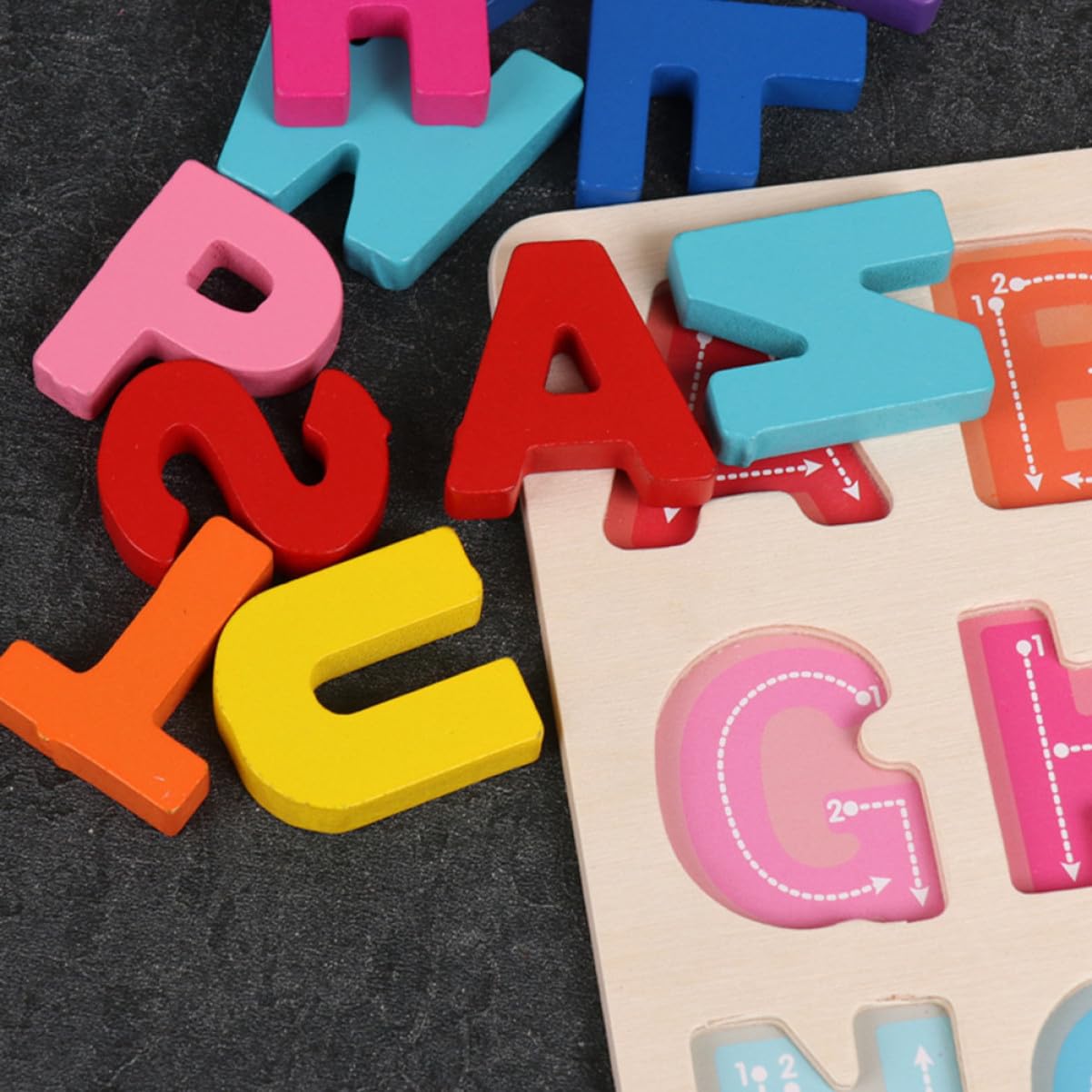 Puzzle in Legno per Ragazzo Ragazza Numeri Segni Matematici Alfabeto Strumenti Didattici Educativi per Sviluppo Cognitivo e Riconoscimento