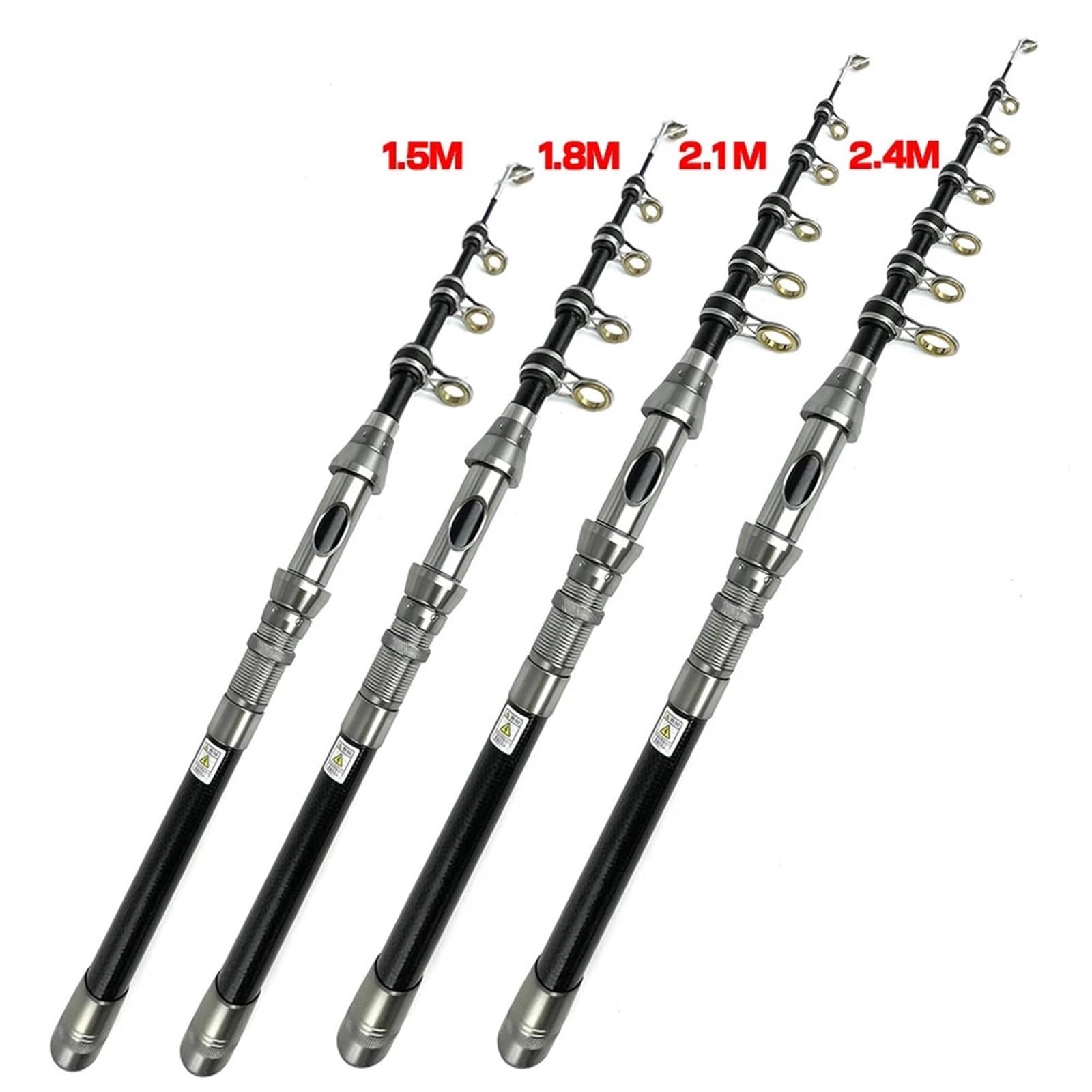 Canne da spinning Canna viaggio 1.5M-2.4M pesca alla carpa 7-10 sezioni Fibra di carbonio for attrezzatura d'acqua dolce in ruscello